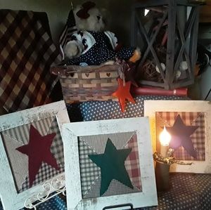 Set of 3 primitive star pictures.